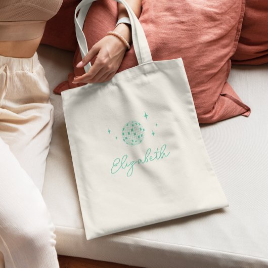 Gepersonaliseerde Disco Ball Bachelorette Tote Bag