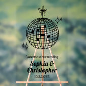 Gepersonaliseerde Disco Ball Bruiloft Welkom Acryl Bord (Neutraal)