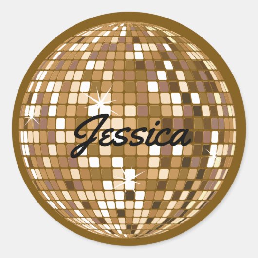 Gepersonaliseerde Disco Ball Stickers (Voorkant)