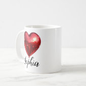 Gepersonaliseerde disco hart koffiemok (Voorkant links)