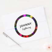 Gepersonaliseerde Disco LED-lampjes Ronde Sticker (Envelop)