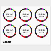 Gepersonaliseerde Disco LED-lampjes Ronde Sticker (Vel)