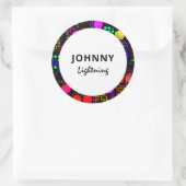 Gepersonaliseerde Disco LED-lampjes Ronde Sticker (Tas)