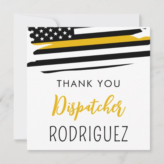 Gepersonaliseerde Dispatcher Thin Gold Line Dank u Bedankkaart (Voorkant)