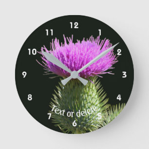 Gepersonaliseerde Distelbloem Ronde Klok