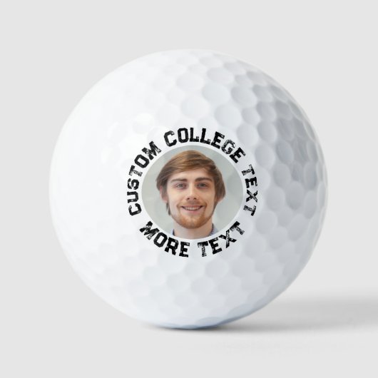Gepersonaliseerde Distressed College tekst golfbal Golfballen (Voorkant)