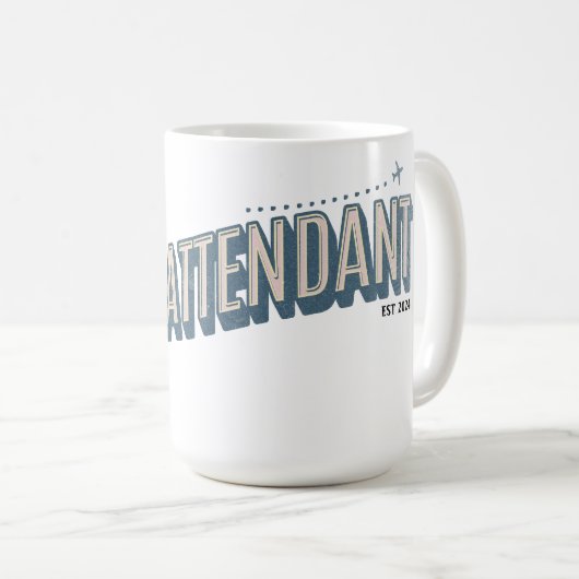 Gepersonaliseerde Distressed Flight Attendant Mok (Voorkant rechts)