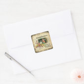 Gepersonaliseerde distressed foto afstuderen stick vierkante sticker (Envelop)