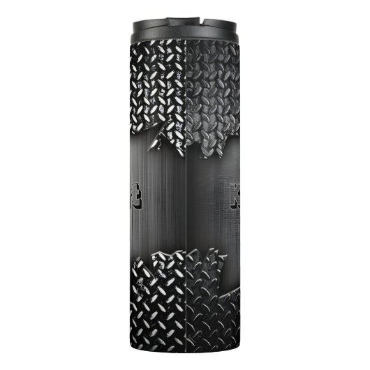 Gepersonaliseerde Distressed Metal Diamond Bord Thermosbeker (Achterkant)