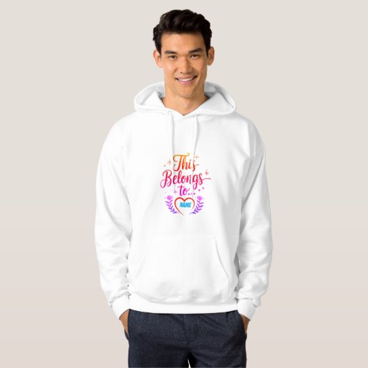 Gepersonaliseerde "Dit hoort bij" Custom Hoodie (Voorkant volledig)