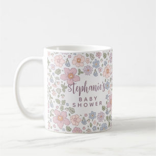 Gepersonaliseerde Ditsy Floral Baby shower Mok