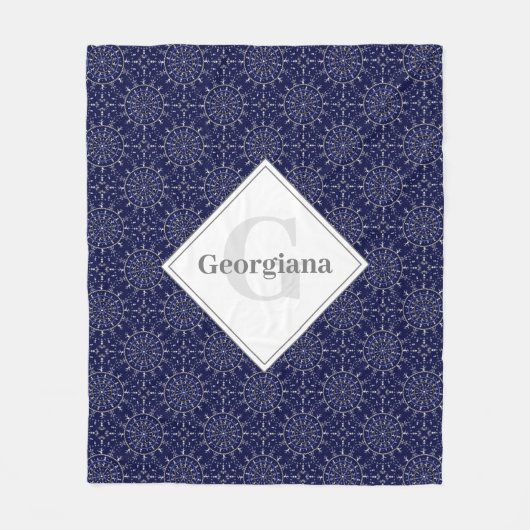 Gepersonaliseerde Ditsy Winter Snow Angels Sneeuwm Fleece Deken (Voorkant)