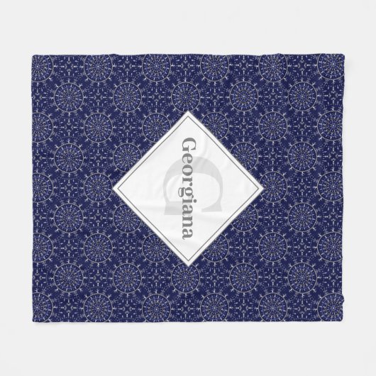 Gepersonaliseerde Ditsy Winter Snow Angels Sneeuwm Fleece Deken (Voorkant (Horizontaal))