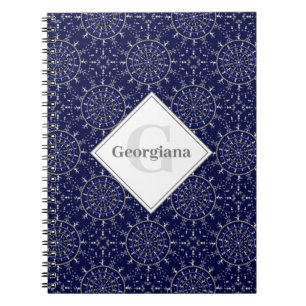 Gepersonaliseerde Ditsy Winter Snow Angels Sneeuwm Notitieboek