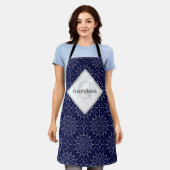 Gepersonaliseerde Ditsy Winter Snow Angels Sneeuwm Schort (Gedragen)