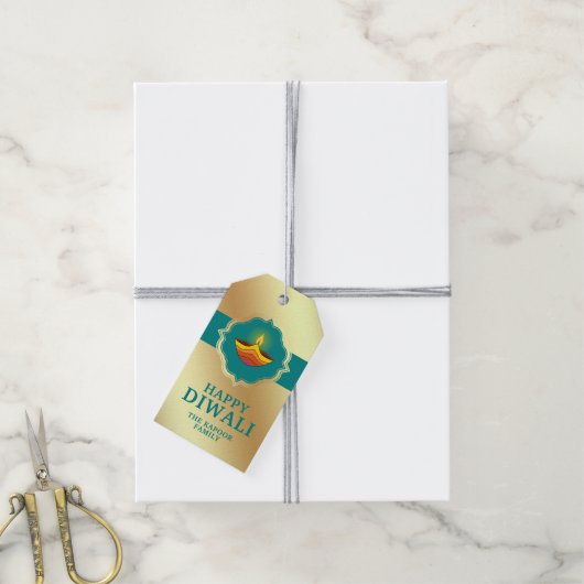 Gepersonaliseerde Diwali Cadeaulabel (Met Touw)