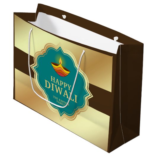 Gepersonaliseerde Diwali Groot Cadeauzakje (Voorkant Gekanteld)