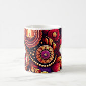 Gepersonaliseerde Diwali Paarse en Rode Rangoli &  Koffiemok (Center)