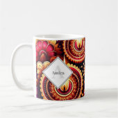 Gepersonaliseerde Diwali Red en Paarse Rangoli & D Koffiemok (Links)