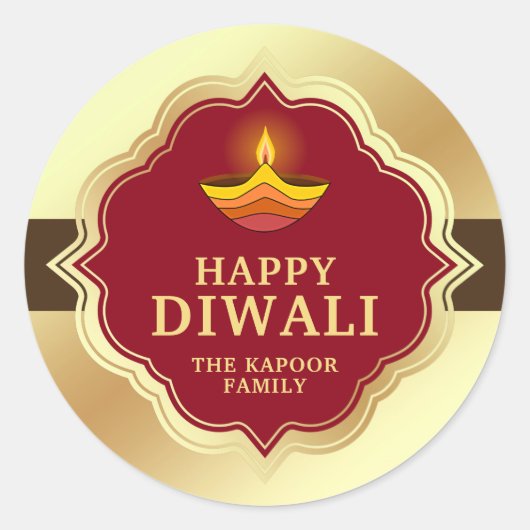 Gepersonaliseerde Diwali Sticker (Voorkant)