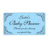 Gepersonaliseerde DIY baby shower waterflesetikett Etiket (Voorkant)
