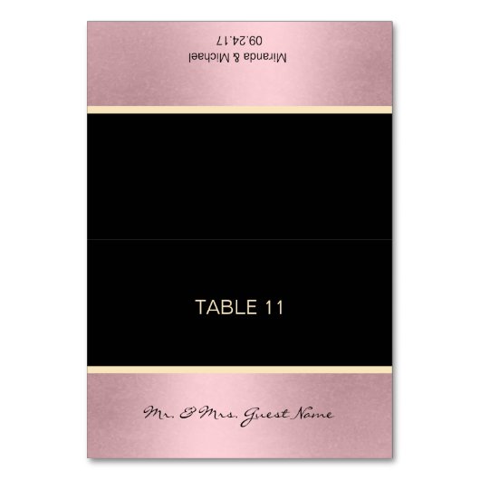 Gepersonaliseerde DIY Trouwnaam Tafelplaatskaarten Kaart (Voorkant)