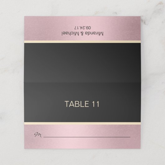 Gepersonaliseerde DIY Trouwnaam Tafelplaatskaarten Plaatskaartje (Buitenkant ongevouwen)