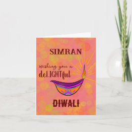 Gepersonaliseerde Diya Diwali Kaart