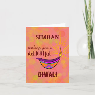 Gepersonaliseerde Diya Diwali Kaart