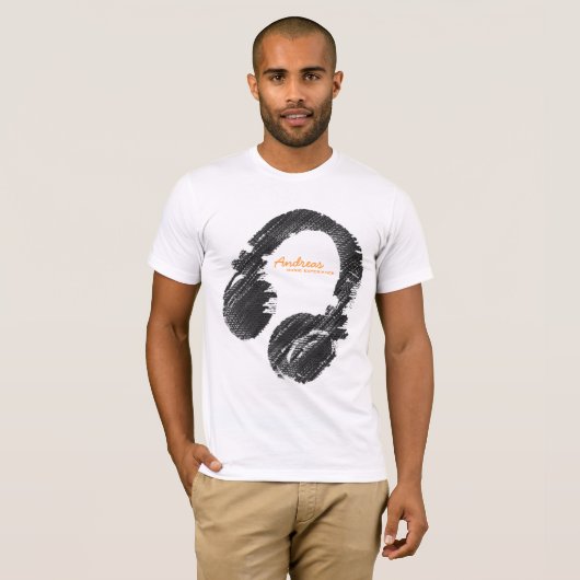 Gepersonaliseerde DJ T-shirt d.j. koel (Voorkant volledig)