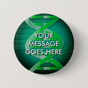 Gepersonaliseerde DNA-ID Groen Ronde Button 5,7 Cm