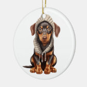 Gepersonaliseerde Doberman Pinscher Hondenkunst Keramisch Ornament (Links)