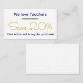 Gepersonaliseerde docent - Gepersonaliseerd cadeau Kortingskaartje (Voorkant / Achterkant)