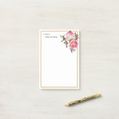 Gepersonaliseerde docent grenst aan herfst Rozen Post-it® Notes (Op bureau)