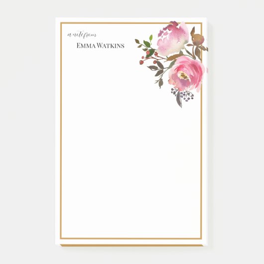 Gepersonaliseerde docent grenst aan herfst Rozen Post-it® Notes (Voorkant)