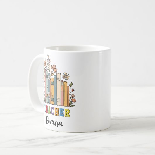 Gepersonaliseerde docent mok, aangepaste docent mo koffiemok (Voorkant links)