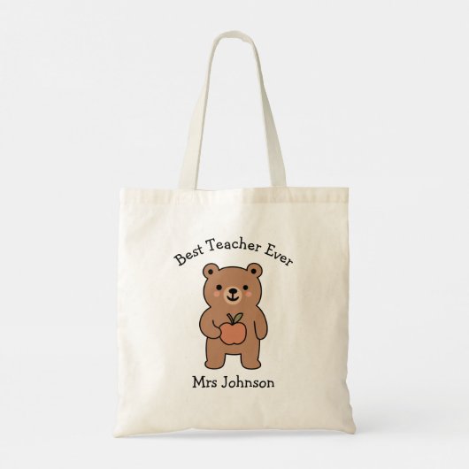 Gepersonaliseerde docent, Schattige Beer, beste do Tote Bag (Achterkant)