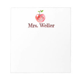 Gepersonaliseerde docent Schattigee trendy lachend Notitieblok