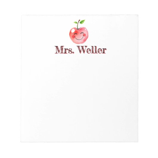 Gepersonaliseerde docent Schattigee trendy lachend Notitieblok (Voorkant)