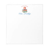 Gepersonaliseerde docent Schattigee Waterverf Appl Notitieblok (Voorkant)