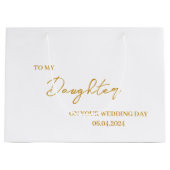 Gepersonaliseerde dochter bruid geschenk tas, aan  groot cadeauzakje (Voorkant)