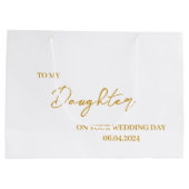 Gepersonaliseerde dochter bruid geschenk tas, aan  groot cadeauzakje (Achterkant)