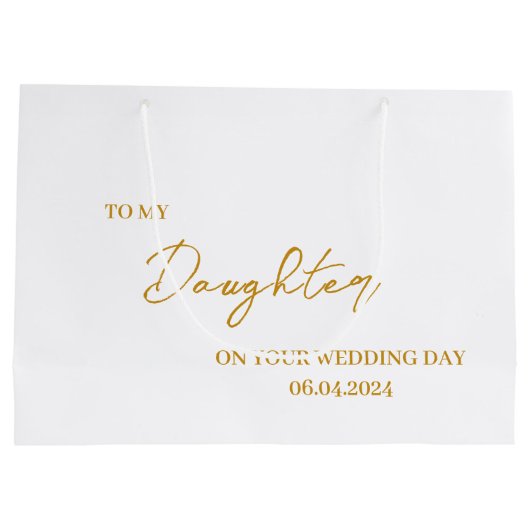 Gepersonaliseerde dochter bruid geschenk tas, aan  groot cadeauzakje (Achterkant)