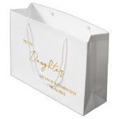 Gepersonaliseerde dochter bruid geschenk tas, aan  groot cadeauzakje (Achterkant Gekanteld)