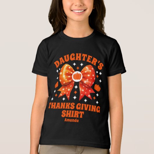 Gepersonaliseerde dochter Thanksgiving Shirt (Voorkant)