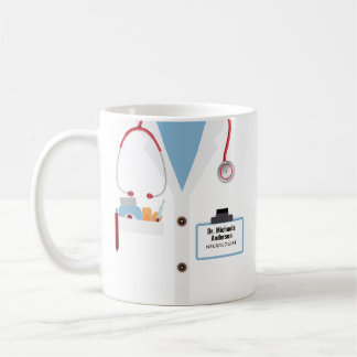 Gepersonaliseerde Doctor Gift Mok met Lab Coat & N