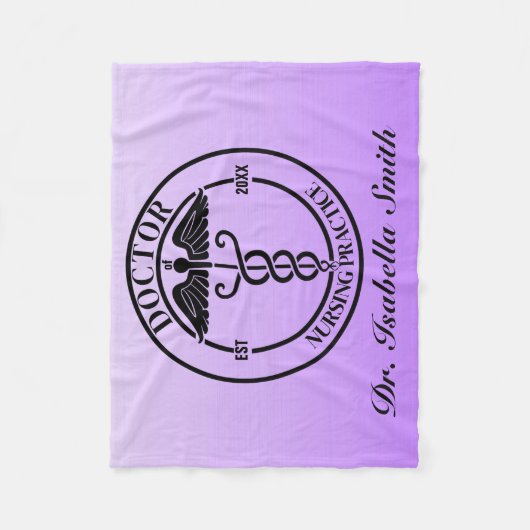 Gepersonaliseerde Doctor Gift voor Afstuderen & Af Fleece Deken (Voorkant)