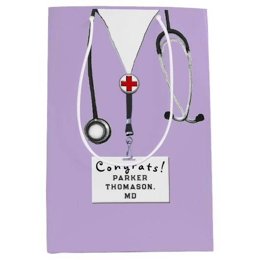 Gepersonaliseerde Doctor Medium Gift Bag Cadeauzakje (Voorkant)