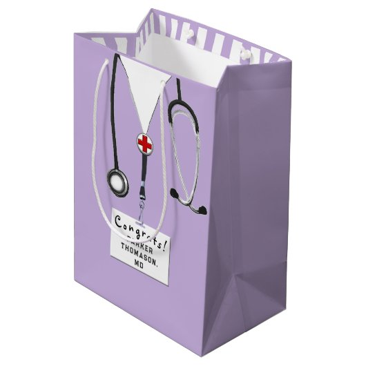 Gepersonaliseerde Doctor Medium Gift Bag Cadeauzakje (Achterkant Gekanteld)