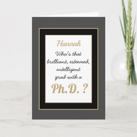 Gepersonaliseerde doctoraatsgraad Gefeliciteerd Kaart (Voorkant)